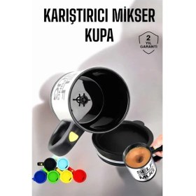 Resim Yazılı Kupa Kendi Kendini Karıştıran Mikser Kupa Termos Bardak 