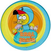 Resim Kral Şakir Action Karton Tabak 23 Cm 8'Li 