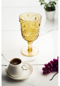 Resim Akrilik Amber Tekli Kadeh & Su Meşrubat Kahve Yanı Bardağı 450 Ml Cam Değildir 