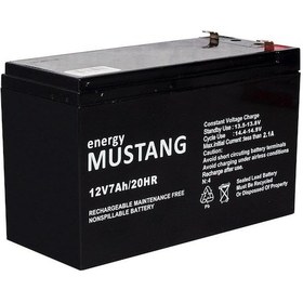 Resim 12v 7ah Amper Mustang Akü Ups Güç Kaynağı Aküsü Pilsan 