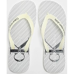 Resim Calvin Klein Beach Glossy Erkek Parmak Arası Terlik Beyaz 