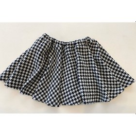 Resim Siyah-Kazayağı Desenli Bebek Çocuk Etek, Tasarım Siyah - Beyaz 