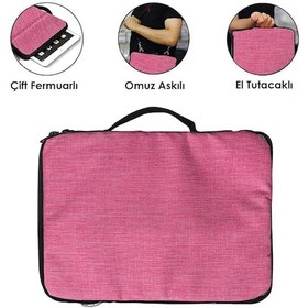 Resim Microcase Apple Uyumlu iPad Pro 11 2025 Tablet Tablet Çanta+türkçe Bluetooth Klavye +mouse+ Standı - Pembe Al8127 Omuz Çantası 