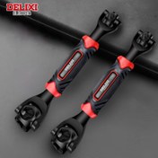 Resim DELIXI ELEKTRİK 8-1/52-1 Soket Anahtarı Aleti, Kaymaz Kauçuk Saplı Çok Fonksiyonlu Anahtar, Ev, Bisiklet ve Oto Tamiri için 360° Dönebilen Başlık 