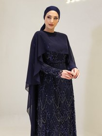 Resim Cecilia Tesettür Abiye - Lila / 42 
