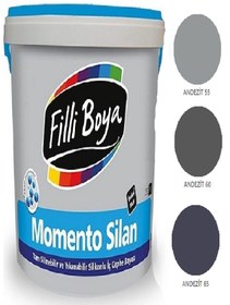 Resim Filli Boya Momento Silan Tam Silinebilir Yıkanabilir Silikonlu Ipek Mat Boya 1,25lt Andezit 55 