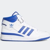 Resim adidas Forum Mid Leather Sneaker Bilekli Beyaz Mavi Günlük Spor Ayakkabı 