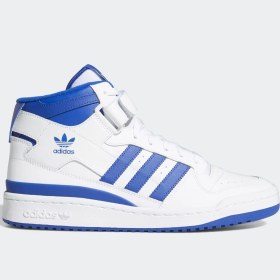 Resim adidas Forum Mid Leather Sneaker Bilekli Beyaz Mavi Günlük Spor Ayakkabı 