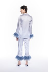 Resim Juven İpek Pijama Takım Bebek Mavisi - Medium / Bebek Mavisi 