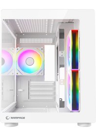 Resim Rampage Mınıd V1 750w 80 Plus Bronze M-atx Temperli Camlı 3 12cm Argb Fan Beyaz Oyuncu Kasası 