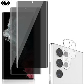 Resim NANOSPACE Samsung Galaxy S22 Ultra Hayalet Seramik Tam Kapatan Ekran Koruyucu + 3d Şeffaf Kamera Koruyucu 