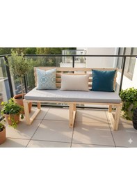 Resim Ahşap Oturma Bankı Naturel 