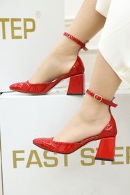 Resim Fast Step Hakiki Deri Kadın Kalın Topuklu Ayakkabı 064ZA113 