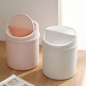 Resim 2025 Yeni Kompakt Taşınabilir Kapaklı Masaüstü Çöp Kutusu - Ev ve Ofis Kullanımı için Yer Tasarruflu, Kolay Temizlenebilir Mini Atık Kutusu, Dayanıklı Plastik Malzeme, Kapak Tasarımı 