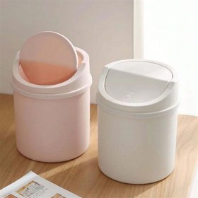 Resim 2025 Yeni Kompakt Taşınabilir Kapaklı Masaüstü Çöp Kutusu - Ev ve Ofis Kullanımı için Yer Tasarruflu, Kolay Temizlenebilir Mini Atık Kutusu, Dayanıklı Plastik Malzeme, Kapak Tasarımı 