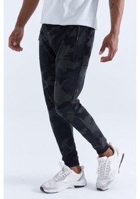 Resim Tommy Life Siyah Gölge Kamuflaj Desenli Dar Kalıp Jogger Erkek Eşofman Alt - 84754 Siyah 