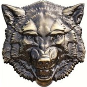 Resim Lumaworld Bronze Wolf Metal Araba Dekoru Kurt Aslan Kafa Tasi Ozel Tasarim Yapistirma 