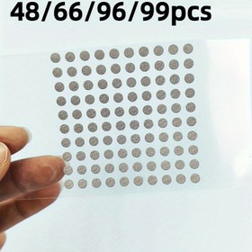 Resim 48/66/96/99 adet Kendinden Yapışkanlı Yuvarlak Elektrikli Bant Noktalı, 4mm, 6mm Kontrol Düğmesi Onarım Bantı, Uzaktan Kumanda, Klavye ve Oyun Konsolu için Uygun - Xbox, PS4 Kontrol Kolay Onarım Yaması, Kesme Gerektirmez, Uzaktan Kumanda Bakımı Kolay Uygulama Yaması 
