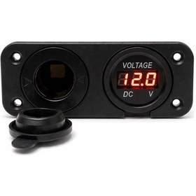 Resim Panel Tipi Oto Çakmaklık Ve Voltmetre Kablolu Sigorta Korumalı 