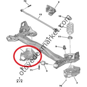 Resim Peugeot 308 (2022-2023) Arka Dingil / Travers Sağ Bakalit Plastik Muhafaza Kapağı (Orijinal) 