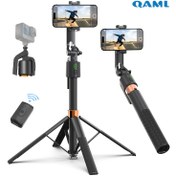 Resim QAML 2025 YENİ Q13 Alüminyum Alaşımlı Selfie Çubuğu Tripod 360° Yüz Tanıma, Çok Fonksiyonlu Telefon Tutucu Uzaktan Kumanda ile, Uzatılabilir Seyahat Standı for iphone, Android, Kamera, Canlı Yayın, Video Platformları Dikey Ayar for iphone ve Xiaomi Akıllı Telefonlar için 