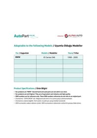 Resim BMW X5 Serisi E46 için Arka Cam Kriko Plastiği-SOL 