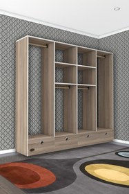 Resim Kenzlife Giysi Dolabı 4 Bölmeli 4 Çekmeceli Kamil 182*200*42 Crd Dolap Kapaksız 