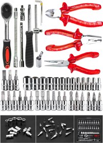 Resim PROXTECH 49 Parça Mini Lokma Takımı Otomatik Cırcırlı 1/4" Pense Kargaburun Yankeski Kombinasyon Alet Seti 