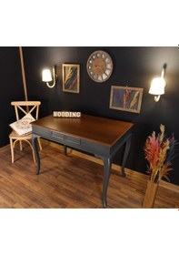 Resim Wooding-Mobilya Wooding 120 Cm Çekmeceli Masif Antrasit Ceviz Çalışma Masası 