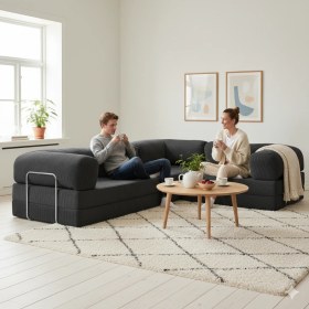 Resim Dechome 300X200 Teddy Serisi Köşe Kapali| Uzanma Modüler Koltuk | Yıkanabilir Corduroy Kumaş | Çok Fonksiyonlu Yer Yatağıyeny Fitilli 