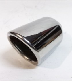 Resim 60 Mm. Paslanmaz Krom İçi Boş Önü Kesik Yuvarlak Tekli Egzoz Eksoz Ucu 