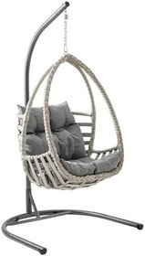 Resim Rehome Malta Tek Kişilik Rattan Bahçe Salıncağı | Beyaz 