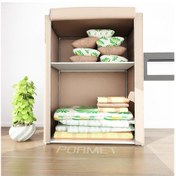 Resim Beyazpazar Bez Dolap Yorgan Hurcu Metal Profilli Yorgan Hurcu Portatif Bej 