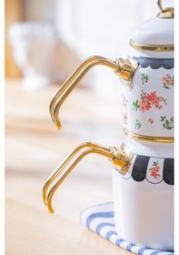 Resim Acar Qualıta - Luma Alt-üst Emaye Mini Çaydanlık Takımı Renkli 