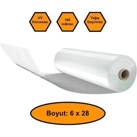 Resim 160 Micron Naylon Örtü, Şeffaf Su Geçirmez Naylon, 6x28 Metre 