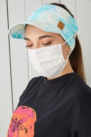 Resim Butikgiz Batik Yetişkin Genç Maske Takılabilir Tenis Yazlık Vizör Spor Şapka Yumuşak Pamuklu Penye 