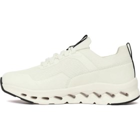Resim Derimod Zero Kadın Beyaz Kalın Tabanlı Bağcıklı Kumaş Sneaker 26PFE49566F 