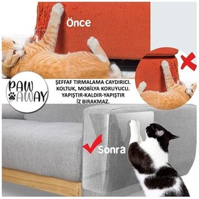 Resim Paw Away Kedi Eğitim Bandı Tek Yüz Yapışkanlı Tırmalama Caydırıcı 8'li 