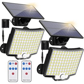 Resim Sunshinee Takım Güneş Enerjili Dış Mekan Işıkları Hareket Sensörü IP65 Su Geçirmez Bahçe Duvar Lambası Dış Mekan Için 106 LED Güneş Projektör Işıkları (Yurt Dışından) 