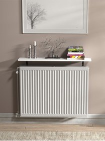 Resim Montajsız Petek Üstü Uçan Raf Kalorifer Peteği 100x20 Cm - Beyaz Beyaz 