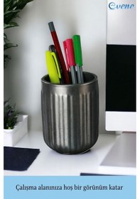 Resim Kalemlik Gümüş Eskitme Renk Masa Kalemliği Organizer Kalemlik Model 11 Çok REnkli 