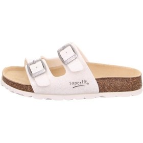 Resim Superfit Fussbett Kız Mantar Tabanlı Beyaz Simli Terlik Beyaz 