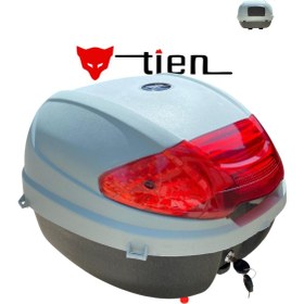 Resim TİEN MOTOR Tien 35 Litre Renkli Nardo Gri Motosiklet Çantası (SIRT DAYAMA PEDİ DAHİL) 