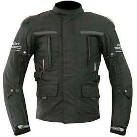 Resim Motosiklet Montu Maxdura Kumaş 4 Mevsim Titanyum Korumalı Kışlık Uzun Motor Mont Siyah 