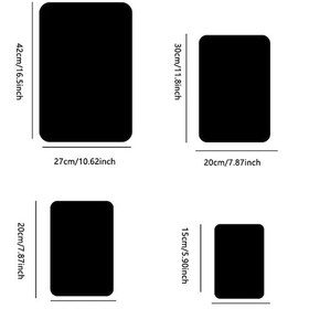 Resim Sones 4 Adet 30cm X 20cm Yuvarlak Köşe Modelleri Dikdörtgen Akrilik Ayna Stereo Duvar Stickerları Siyah Diğer 