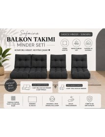 Resim Sofmina Leke Tutmaz 2-1-1 Balkon Bahçe Minder Seti - Fermuarlı Yıkanabilir Içi Dolu 