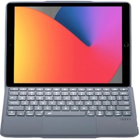 Resim Muratech Newface T5506d Apple Uyumlu iPad 10.2 9.nesil Kılıf Palermo Ledli Klavyeli Standlı Tablet Kılıfı - Siy 