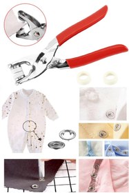 Resim BİTERSE Metal Çıt Çıt Düğme Ve Pensesi 25 Set Çıt Çıt Metal Düğme Yapma Seti 