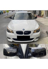 Resim Sts Oto Aksesuar Bmw E60 2003-2010 Batman Yarasa Ayna Kapağı Piano Black Abs Plastik (01) 