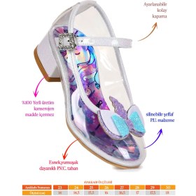 Resim Kiko Kids Unicorn Kız Çocuk Topuklu Abiye Şeffaf Ayakkabı 